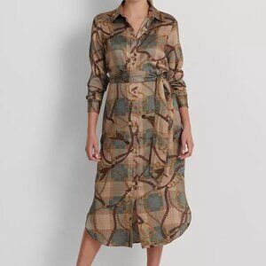 *NEW Lauren Ralph Lauren Plaid Twill Shirtdress Size 14W